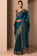 Glamorous Designer Saree with Rich Gold Work and Heavily Detailed Craftsmanship for Women