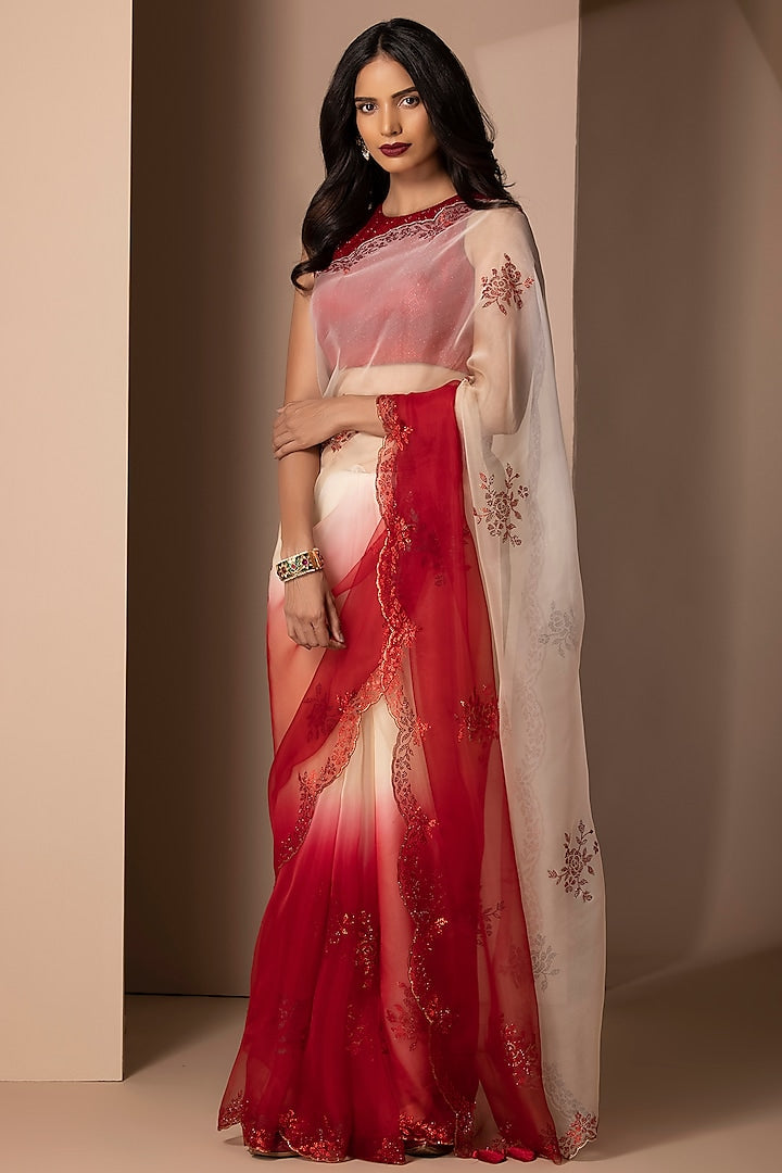 Elegant Festive Saree with Rich Handcrafted Work and Heavy Embellishments for Women