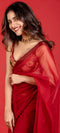 Jimmy Choo Silk Saree with Subtle Metallic Finish For Women