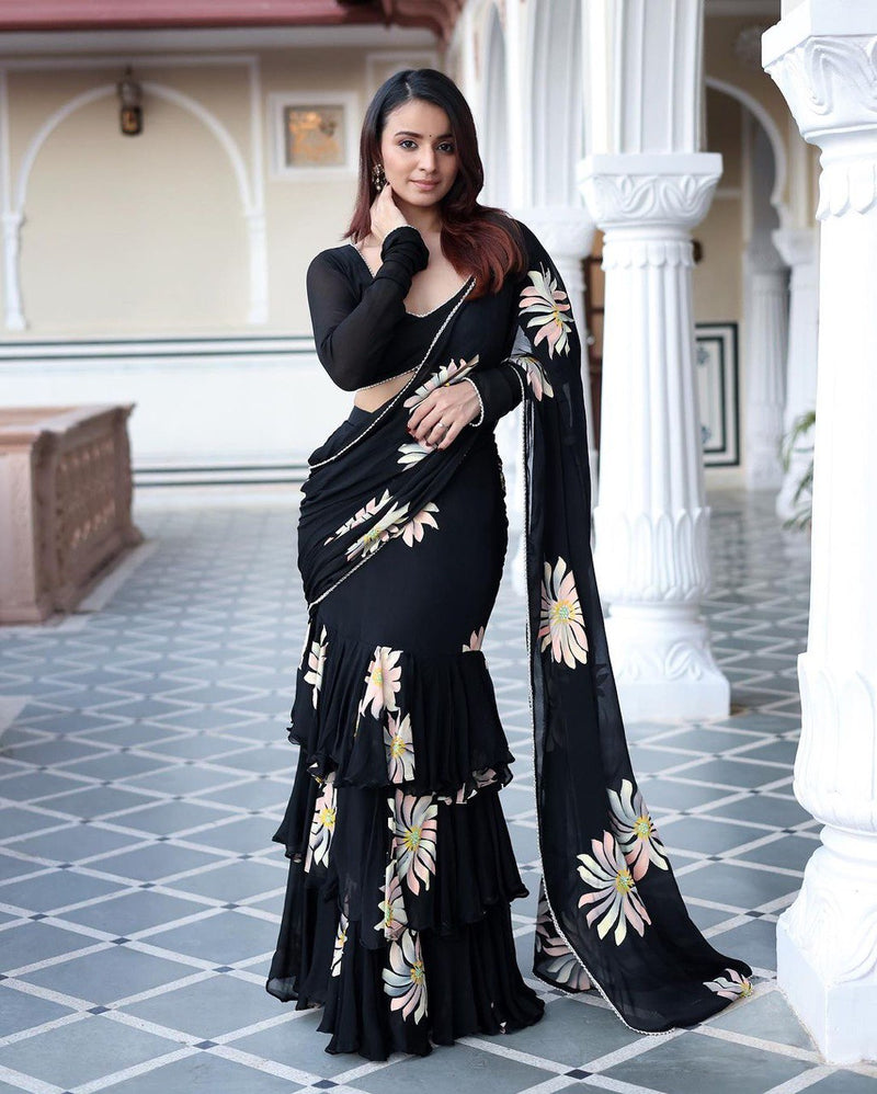 Floral Wedding Saree Beautiful and Elegant Wedding Party Wear for Women