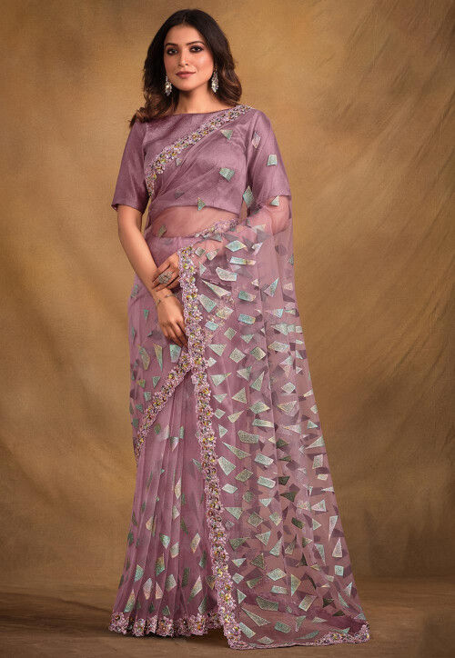 Viscose velvet Silk Saree With Rajwadi Pattern Prints for Wedding Wear For Women