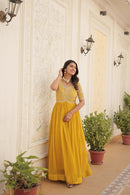 Chic Ethnic Gown with Heavy Work and Subtle Embroidery For Women