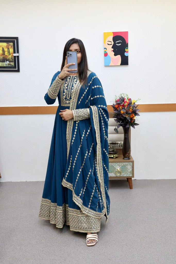 Graceful Ethnic Heavy Gown with Fine Embroidery and Timeless Appeal For Women