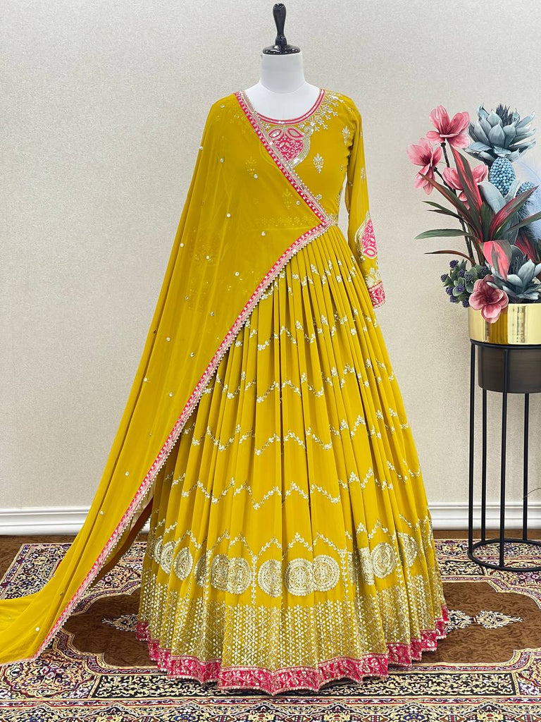 Classic Ethnic Heavy Gown with Elegant Embroidery For Women