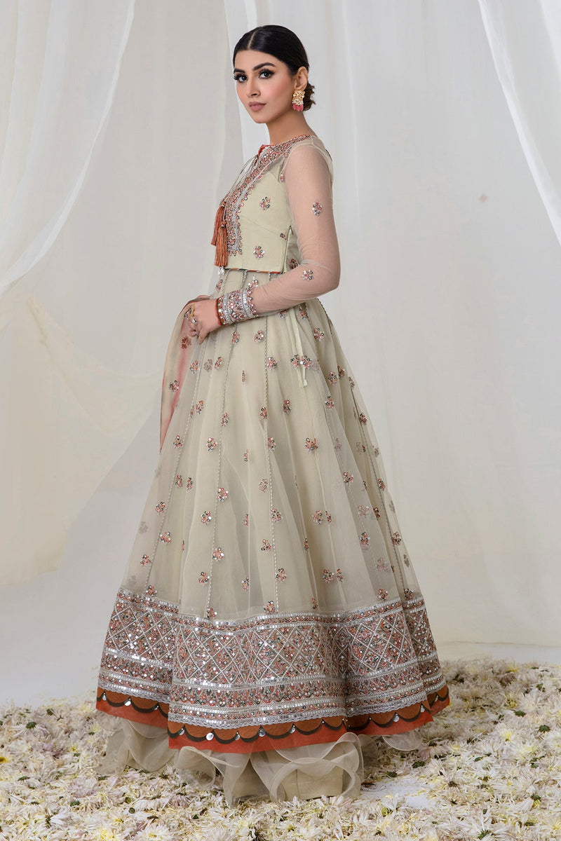 Exclusive Ethnic Wedding Gown with Rich Embroidery & Heavy Bridal Embellishments For Women