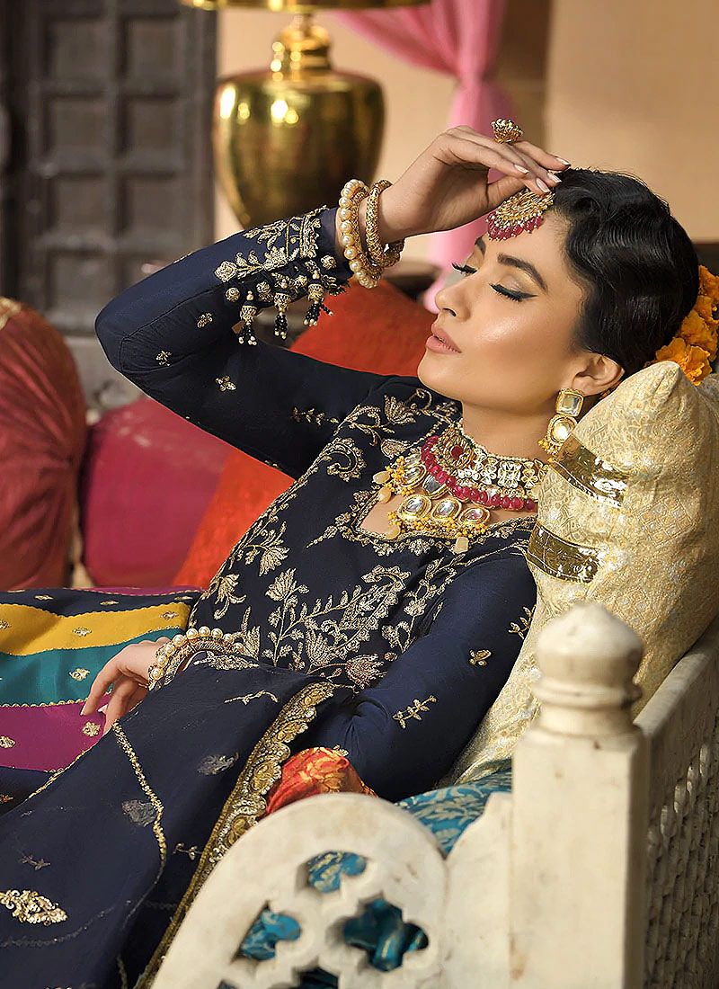 Grand Bridal Gown with Traditional Ethnic Embroidery and Luxe Heavy Work For Women