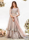 Skin Colored Embroidered Mirror Work Beautiful Gown