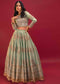 Zari Waving Mint Green Colored Designer lehenga