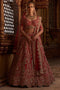 Vermilion Red Resham Embroidered Silk Bridal Lehenga