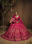 Magenta Pink Colored Lehenga With Dupatta