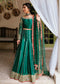 Embroidered Green Colored Mirror Work Lehenga Choli