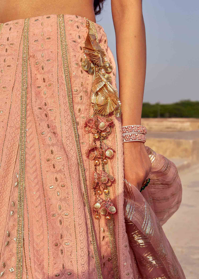 Designer Wedding Wear Pink Colored Lehenga Choli