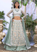 Silver Gray Colored Designer Wedding Wear Lehenga