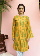 Yellow Colored printed Salwar kameez