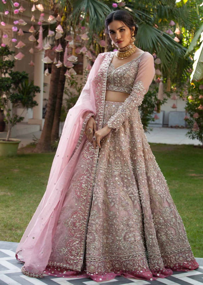 Pink Colored Designer Wedding Wear lehenga Choli Collection