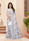 Latest Cotton Silk White Colored Cotton Silk Sarees For Women