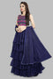 Blue Colored Designer Soft Net Ruffle Lehenga Choli