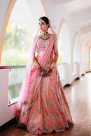 Latest Designer Embroidery/Hand Work Silky Satin Sabyasachi Lehenga