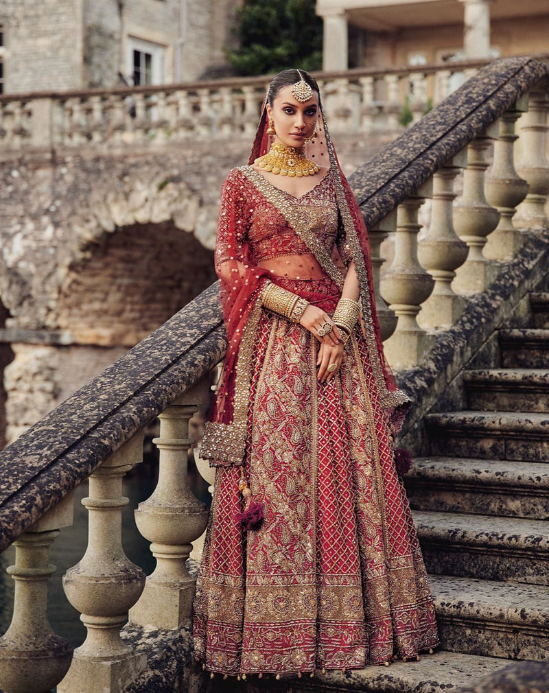 Royal Red And Gold Lehenga Choli Pakistani Bridal Dress