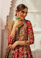 Designer Red Colored Wedding Wear Shirt with Lehenga