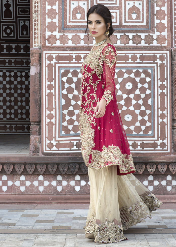 Red Colored Designer Wedding Wear Salwar Kameez