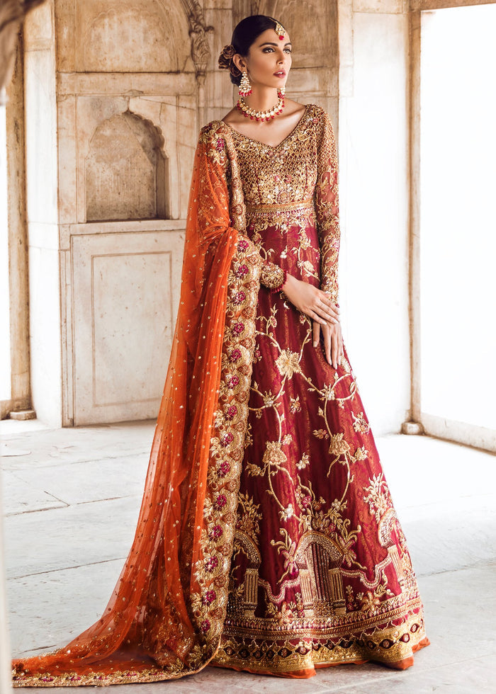 Red Colored Floral embroidered Design Lehenga With Dupatta