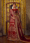 Red Colored Embroidered Wedding Wear Velvet Lehenga Choli