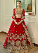 Red Colored hand Embroidered Design Lehenga  choli With Dupatta