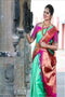 Tissue Silk  Kanjeevaram Saree with Contrast Border for woven