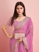 Classic Rose Pink Color Pure Soft digital printed saree