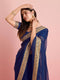 Classic Royal blue Colour Banarasi Pure Soft Cotton Saree collection