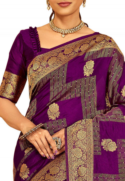 Banarasi Silk Saree with Sequins Work Party Wear Sarees Collection