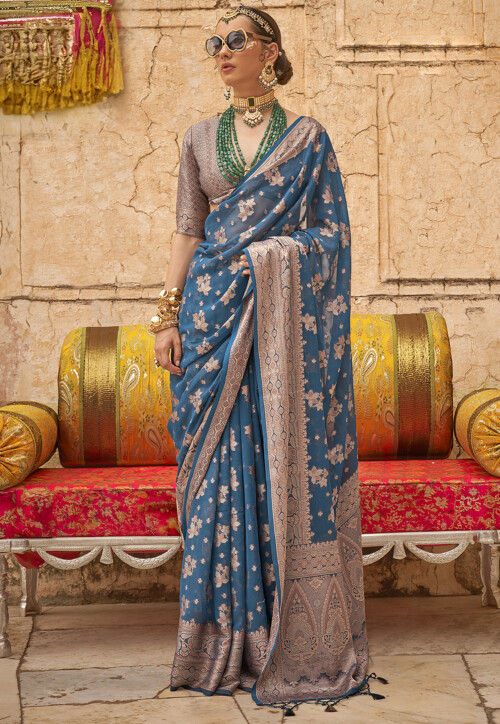 Georgette Event Wear Saree with Weaving Butta Border For Festival Wear