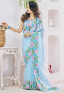 Floral Woven Cotton Silk Organza Saree with Weaving work for Daily Wear saree