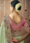 Embroidered Organza Saree With Contrast Embroidered work For Bridal Wedding Wear Stylish Sari