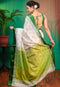 bollywood style fancy jacquard designer with green border for woven