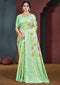 Exquisite designer Cotton Party Wear Saree in Green with Printed work