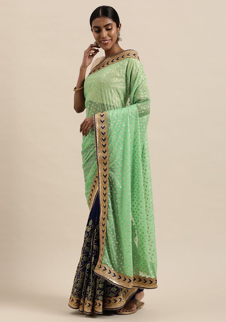 Ethnic Embroidered Lycra  Georgette Saree for Wedding Wear woven Saree