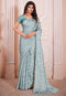 Banarasi Embroidered Organza Silk saree with zarkan cut work and  hand work saree