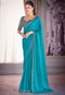 Organza Silk Bollywood Saree with Satin Lace Embroidered Light Weight Saree