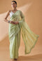 Embroidered Georgette Tissue Saree with Striped Sequinned border collection for Casual Wear