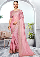 Bollywood Beautiful peach Color Saree for partywear collection woven