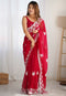 Georgette Party Wear Embroidered Saree with Contrast Border With Gota Work