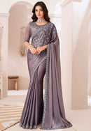 Satin Silk Function Wear Embroidered Saree for Festive Wear collection