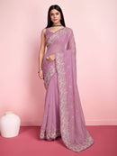 Pure Georgette Embroidered Sequinned  Saree for girls