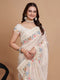 Digital Print Work Trendy Classic with Peach Embroidered Organza Saree for woven