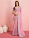 Contemporary Baby Pink Color pure Organza Silk Party wear Digital Print Saree