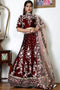 Maroon Velvet Party Wear Lehenga Choli For Girls