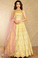 Yellow Color Shine Lengha choli For Women