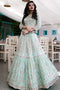 Sky Blue Color Morpich Mirror Work Lehenga choli For Women